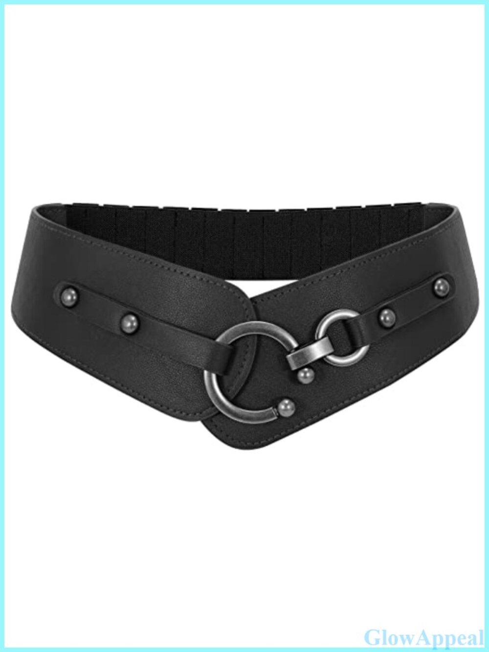 Women's Vintage Wide Elastic Thick Stretch Belt PU Leather Interlock Buckle